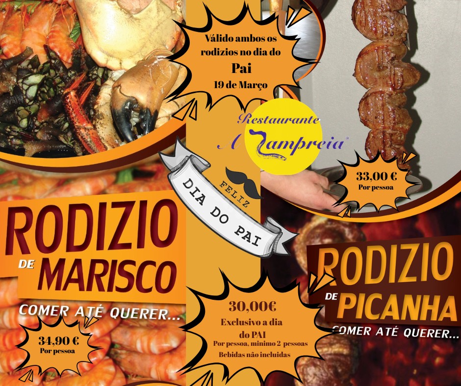 Dia do Pai: Rodízio de Marisco e Picanha por Apenas 30€ | Restaurante A Lampreia